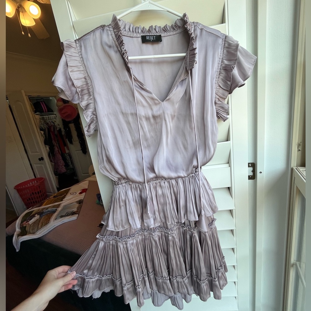 Purple Mini Flowy Dress Preppy